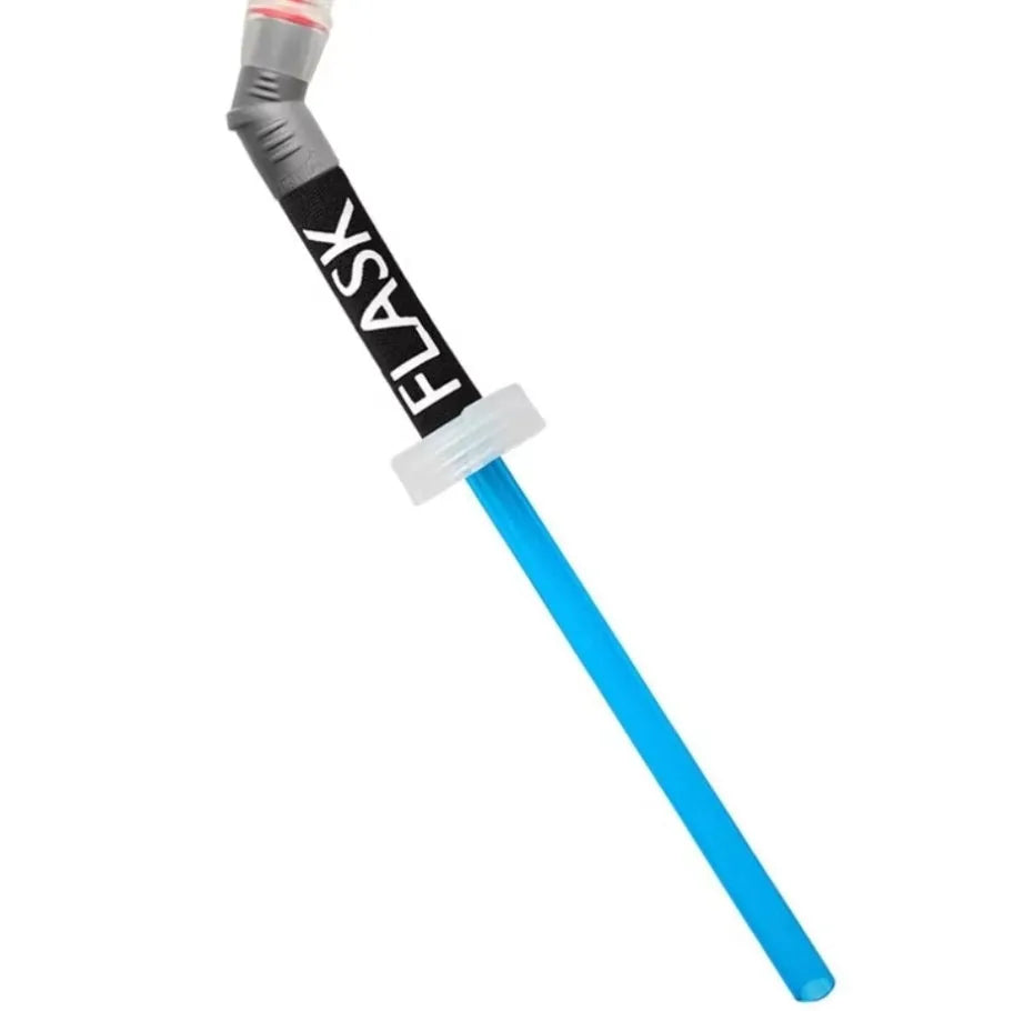 Flexible plastic portable drinking straw for sports like mountain biking and climbing