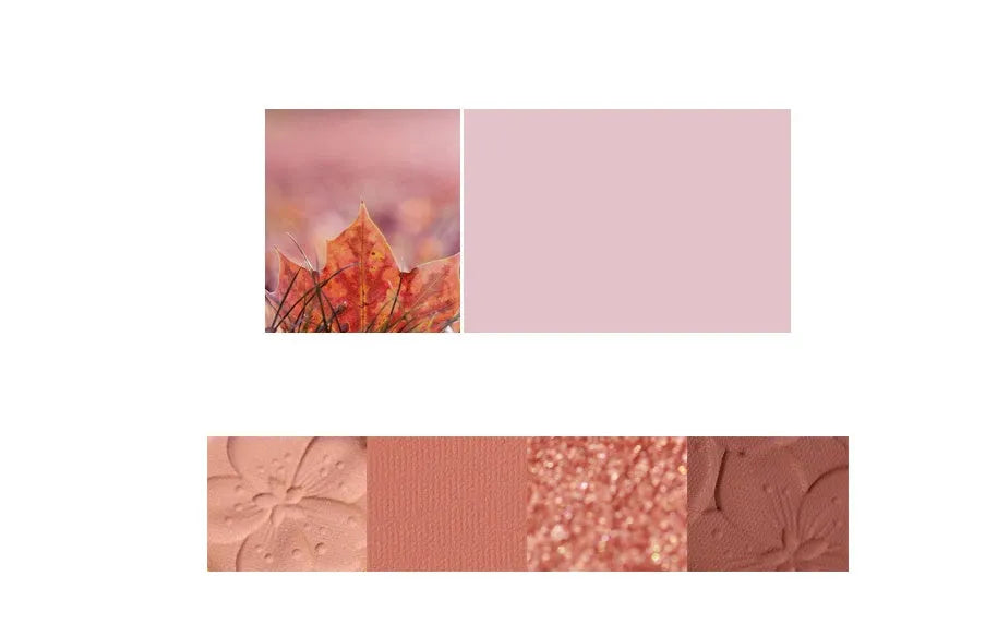 NOVO four-colour eyeshadow palette for cosmetic use with shades 01 Jiao Shi, 02 Pure, 03 Rotten and 04 Fragrance