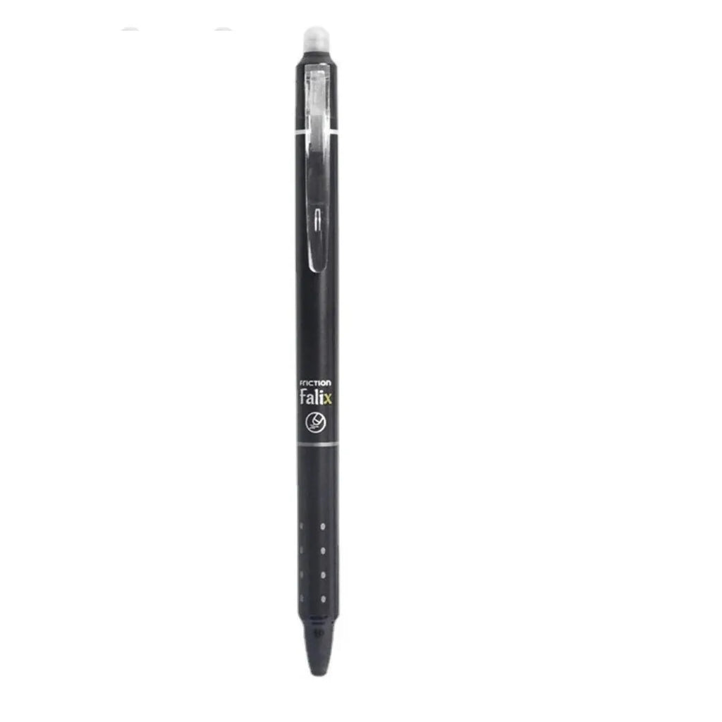 Blue and black Hot erasable 0.5mm push gel pen with plastic body and stainless steel nib
