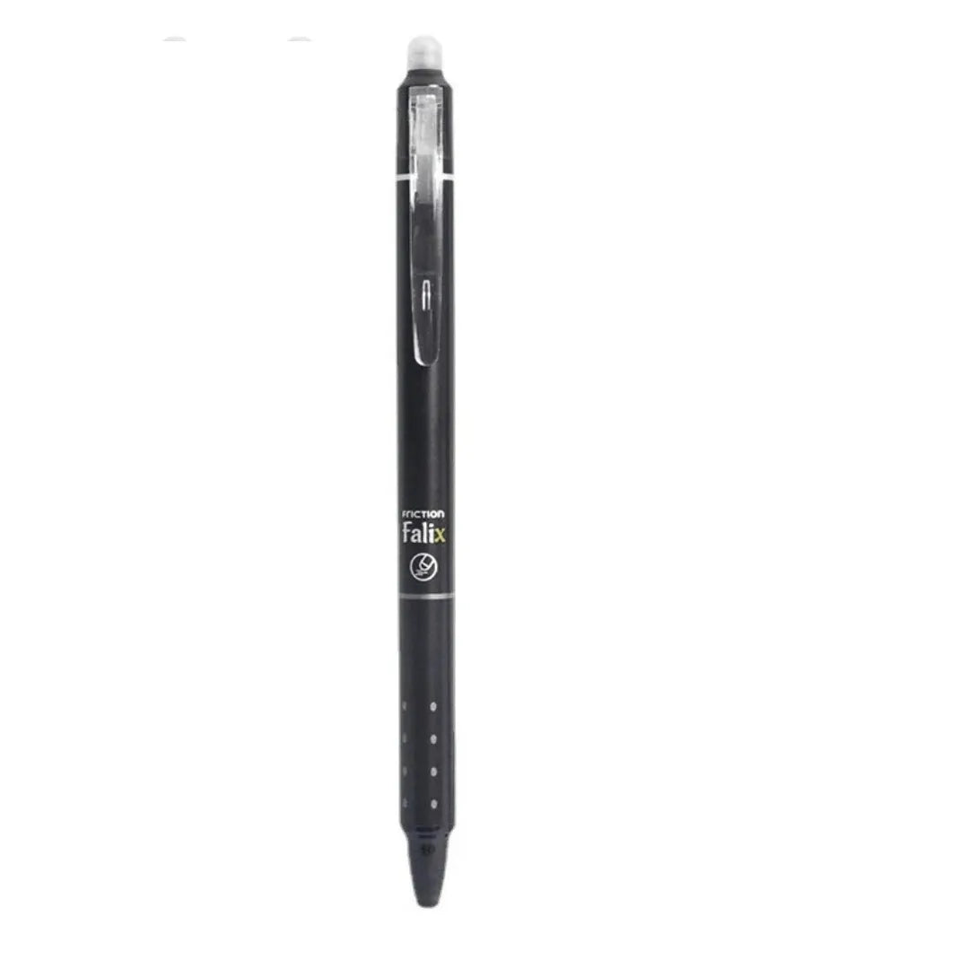 Blue and black Hot erasable 0.5mm push gel pen with plastic body and stainless steel nib