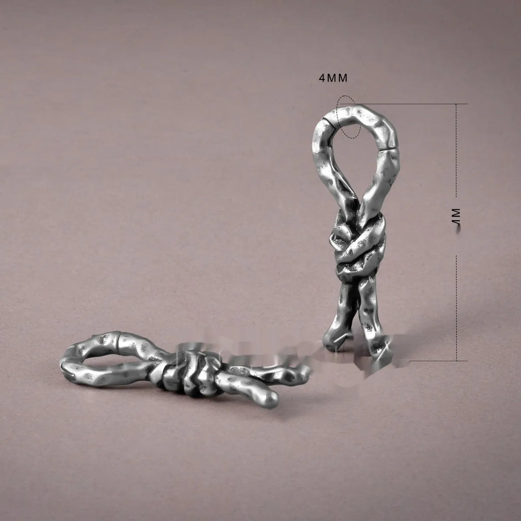 Creative bends and hitches piercing earrings in copper with 4mm specification and retro styling