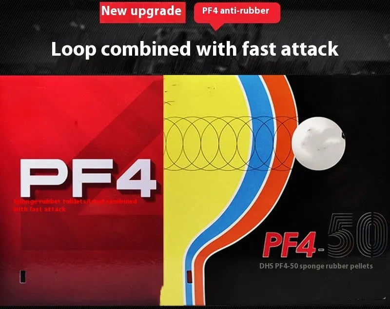 Fast Attack Sticky Classic-50 table tennis racket with anti-rubber in red or black, thick or medium thick options.