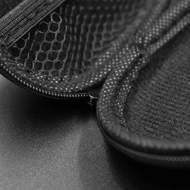 Black oval leather earphone storage bag for EDX PRO ZEX PRO DQ6 headphones