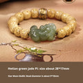 Hetian jade Chinese bracelet on braided rope in red, brown, or wine red colours.