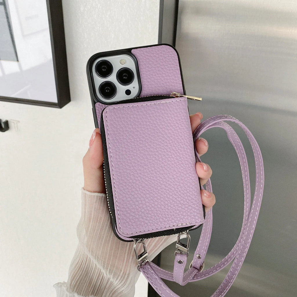 Litchi textured pattern hard shell phone case for iPhone, shown in multiple colours including black, blue, and green.