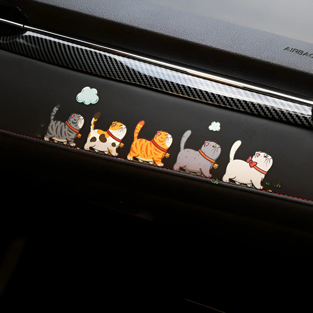 Waterproof PVC car sticker with five cats climbing design for vehicle exterior decoration