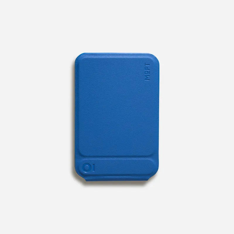 Magnetic mobile phone holder case in MOVAS leather with four colour options: black, blue, green, grey.