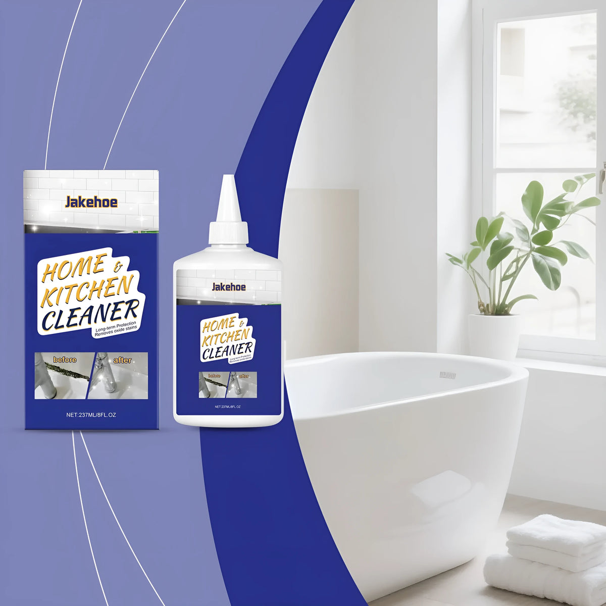 Household decontamination gel bottle, 237ml multi-purpose cleaning product for bathroom and kitchen surfaces