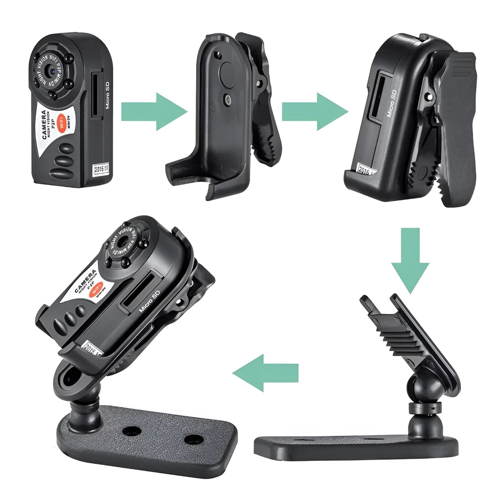 Black WiFi remote surveillance camera with LCD screen showing 16x optical zoom capability