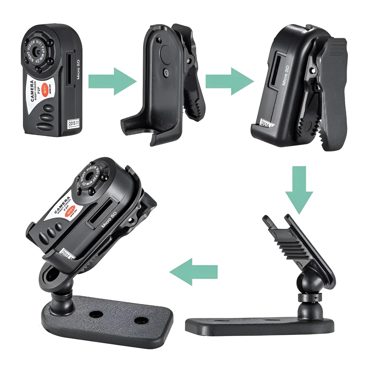 Black WiFi remote surveillance camera with LCD screen showing 16x optical zoom capability