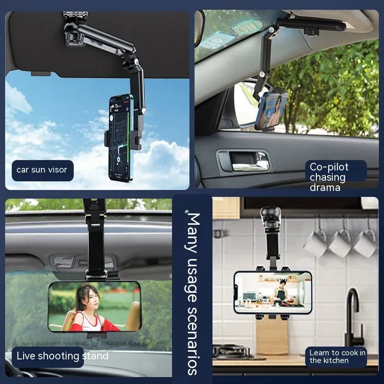 Car mobile phone bracket holder with clip mounting for dashboard or windscreen installation