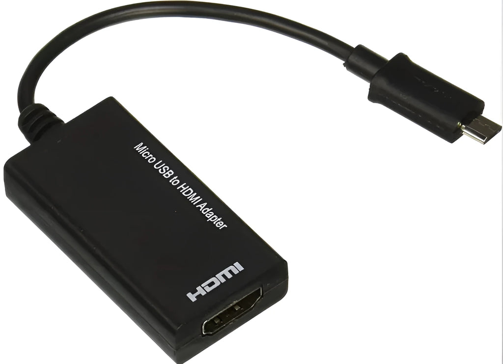 Black DisplayPort to HDMI adapter with 12cm cable for smartphone connection to television