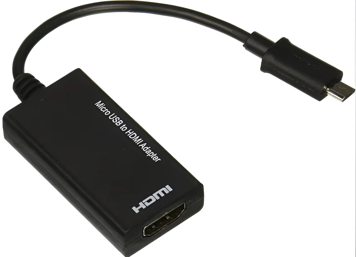 Black DisplayPort to HDMI adapter with 12cm cable for smartphone connection to television