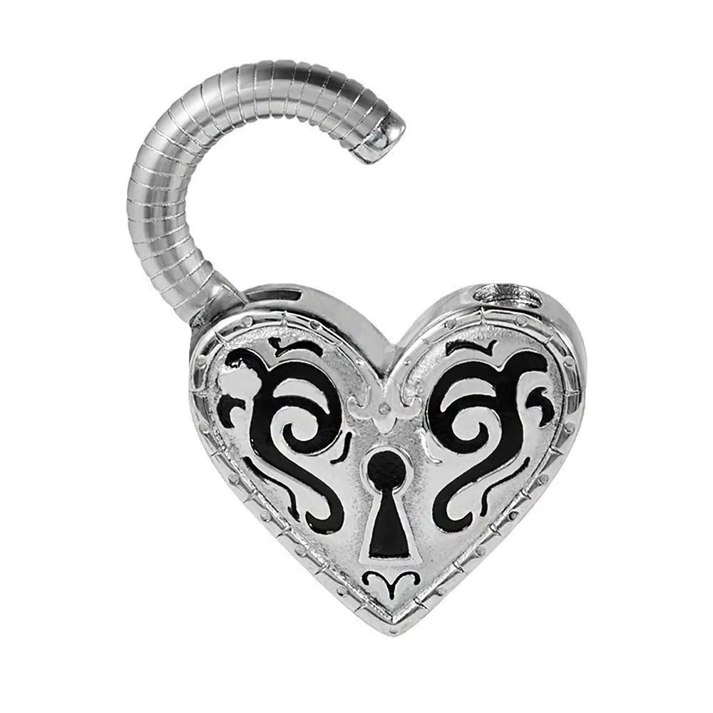 Women's heart-shaped stainless steel earrings in gold and steel colour options.