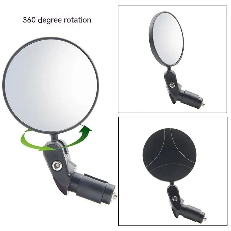 Black ABS convex rearview mirror showing 7cm reflector and 14cm length.