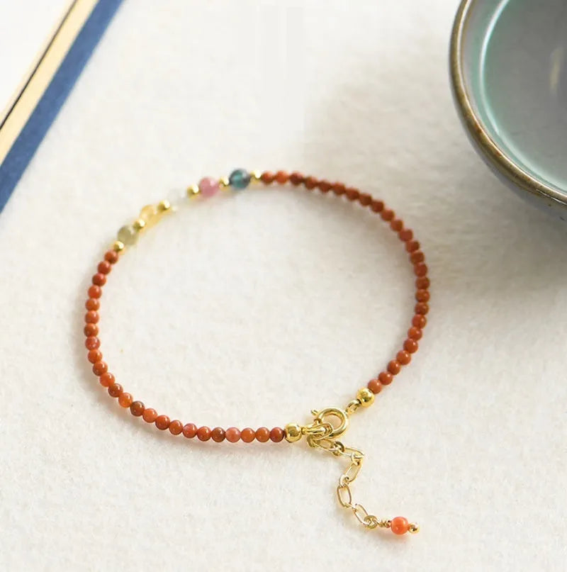 Women's geometric crystal bracelet with freshwater pearls in simple style jewellery design
