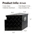 26-inch black aluminium alloy toolbox with integrated handle for tool storage