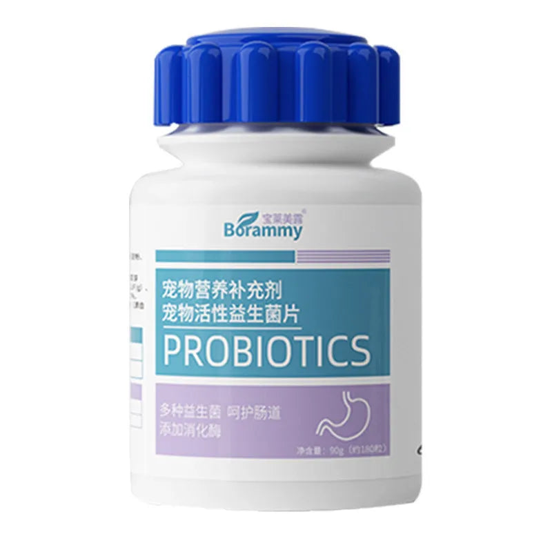Bottle of 180 Active Probiotic Tablets for dog and cat digestive health