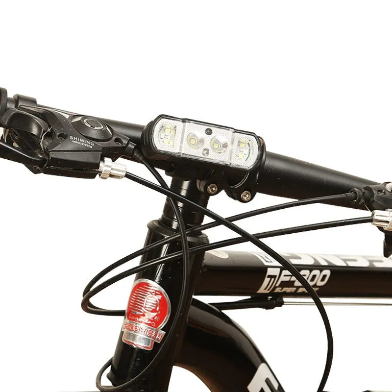 Black USB rechargeable bicycle headlight with 350 lumen output and wave induction sensor.