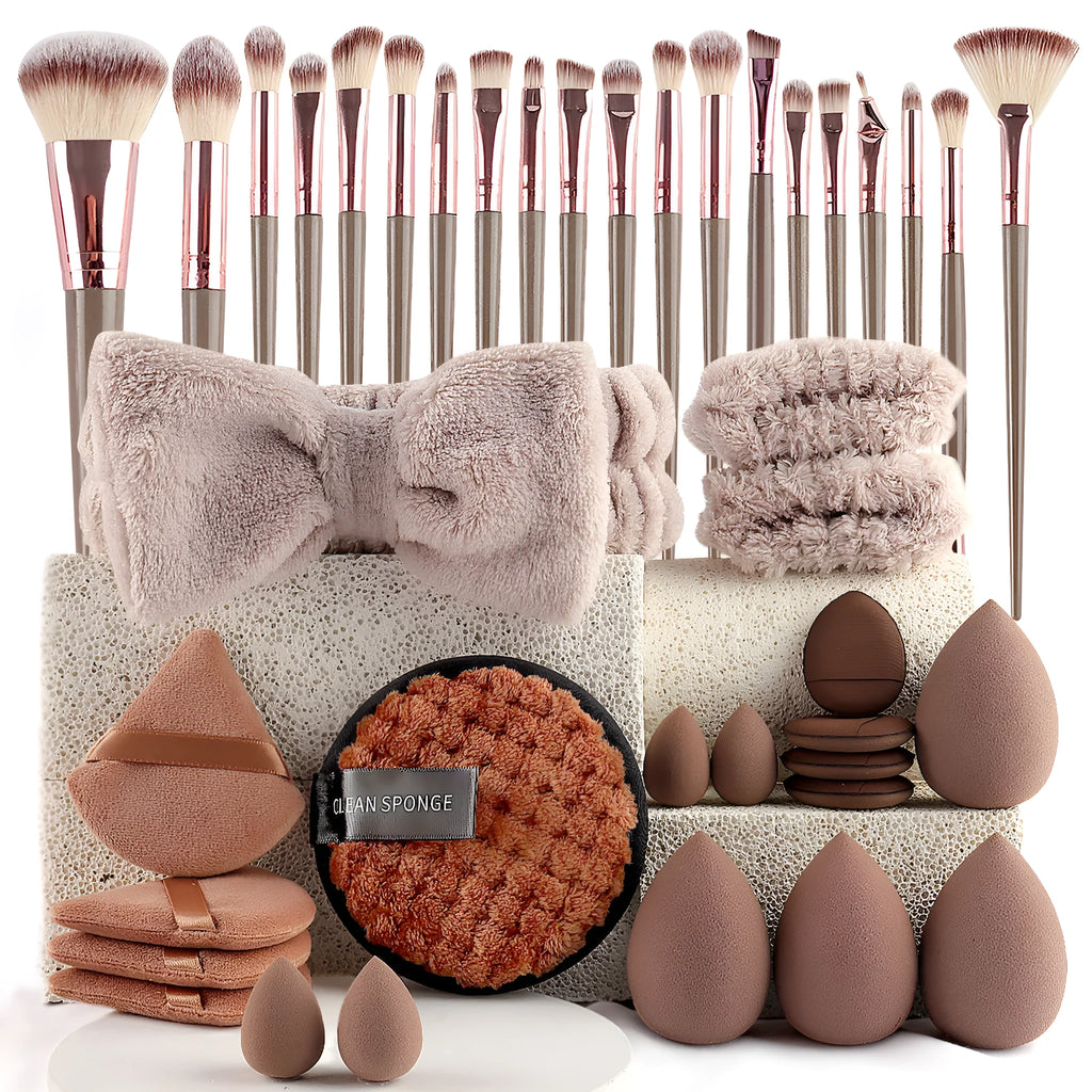Hydrophilic non-latex beauty sponge set in multiple colours and quantity options for makeup application