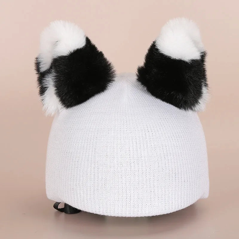 Plush cartoon character decoration for ski helmet customisation in various colours