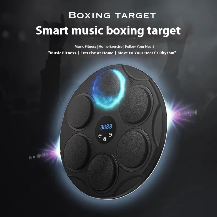 Smart Bluetooth boxing target with coloured LED lights hanging for fitness training