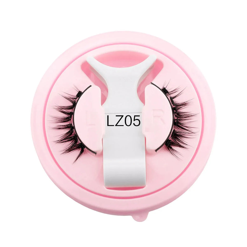 Set of reusable, glue-free false eyelashes made from thick waterproof artificial fibre.