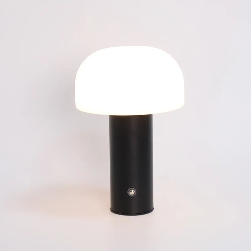 Atmosphere table lamp with USB charging port and plug-in power in black, green, orange, or white colour options