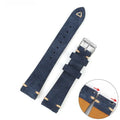 Suede genuine leather small waist watch strap in brown, blue, gray, Army Green for 20mm 22mm watches.