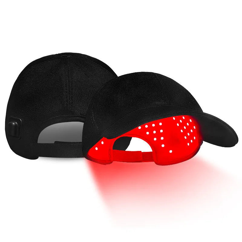 Black infrared duckbill cap with 180 LEDs for hair growth light therapy
