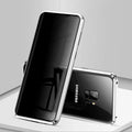 Anti-peeping magnetic clamshell phone case for Samsung Galaxy in black, blue, gold, green, red or silver