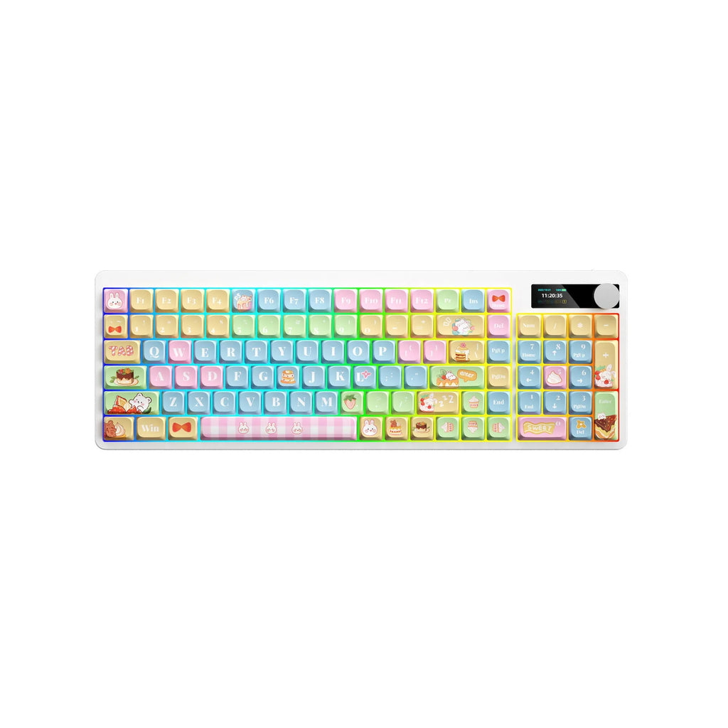 Black iron cow mechanical keyboard with RGB backlight and five-side sublimation keycaps