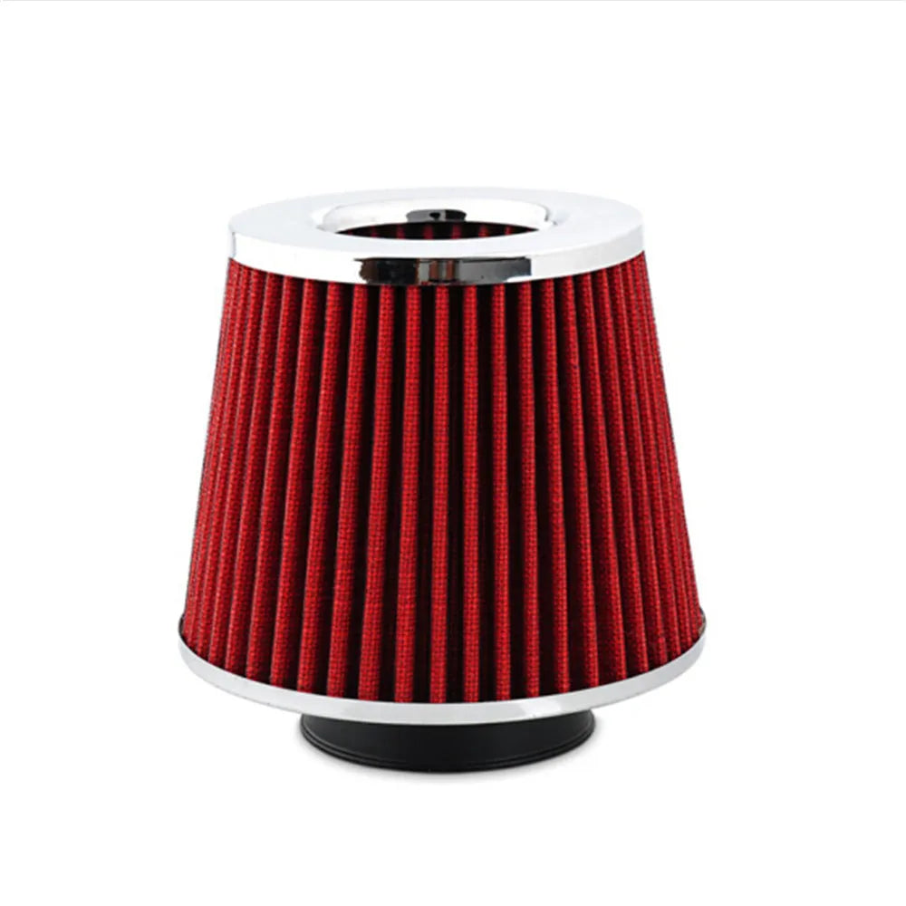 Car modified air filter 75mm inlet 150mm mushroom head in Pure blue, carbon fibre pattern, or silver edge finish