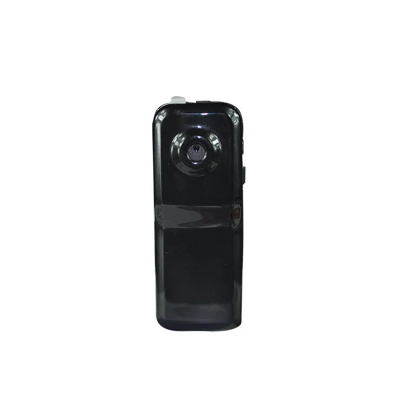 Black mini USB card camera with 720x480 video, 1280x1024 images, DC 5V charging, and MINI 5pin USB interface