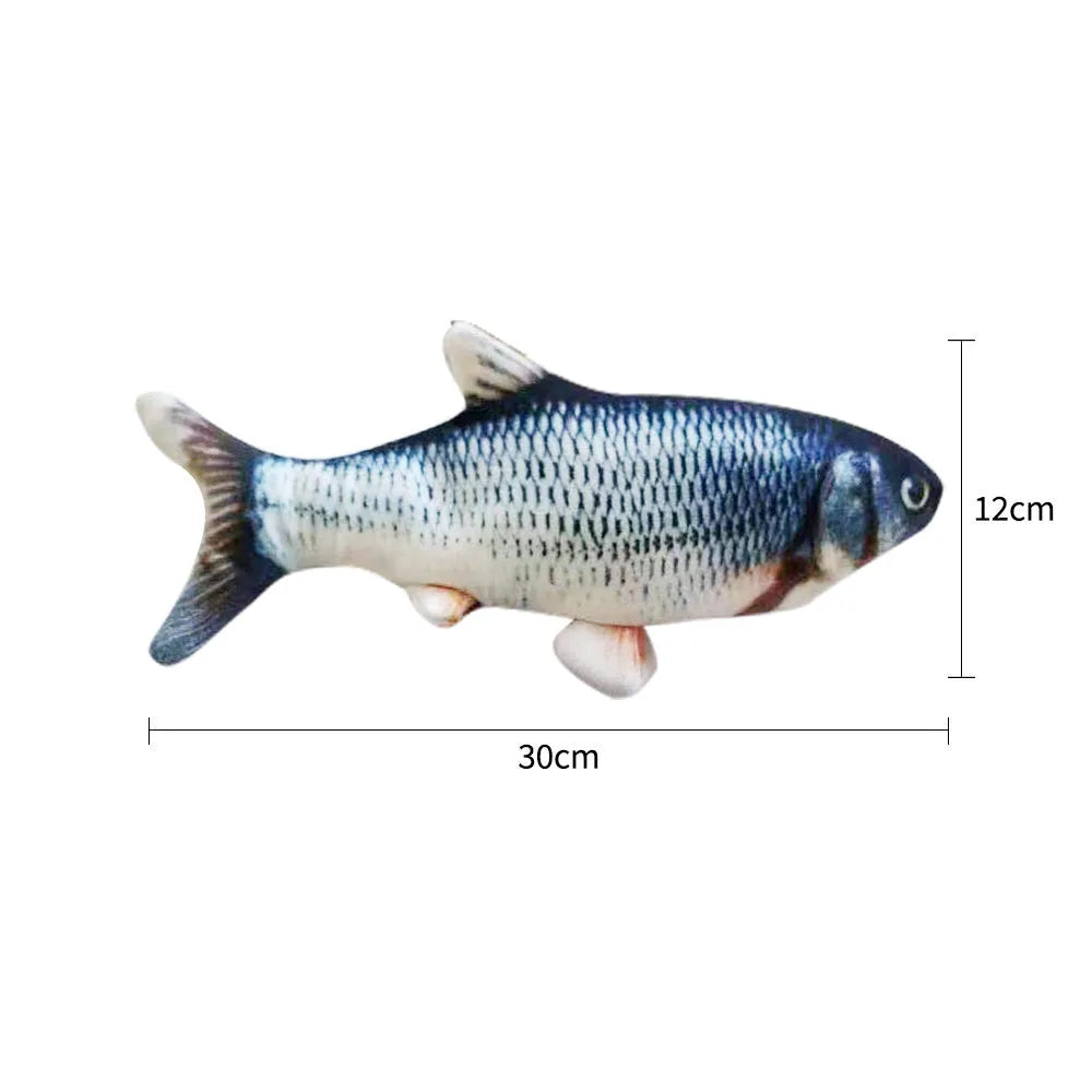 30cm electronic jumping fish cat toy with USB cable for charging