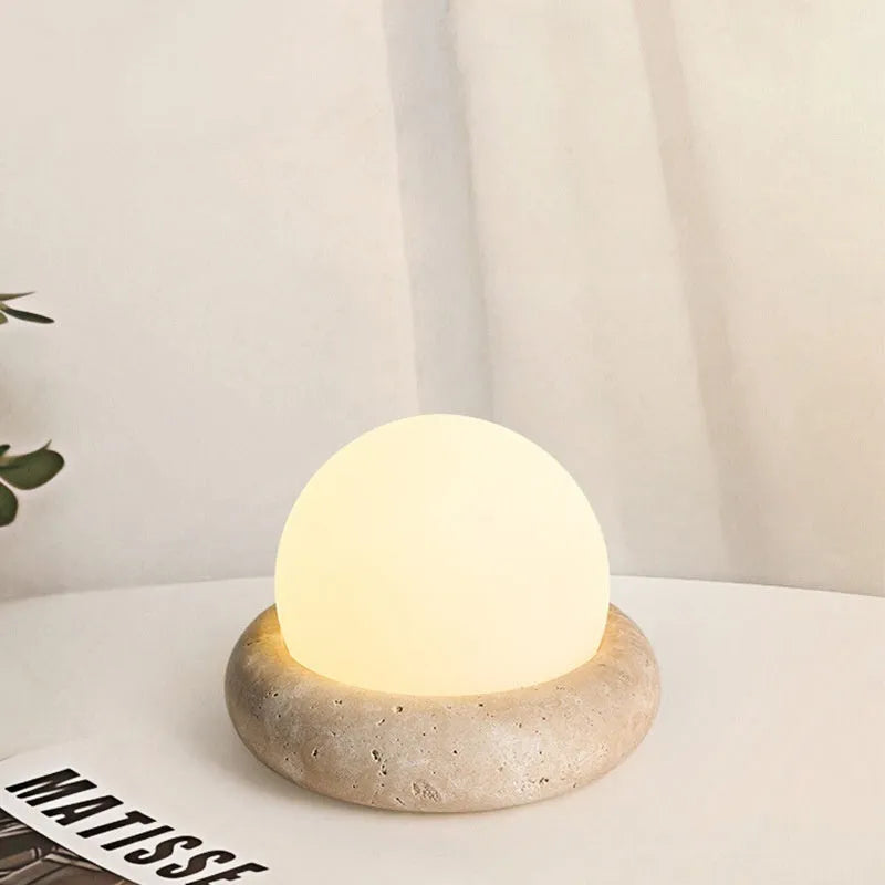 Cream coloured remote control bedside night lamp with modern design for children's bedrooms