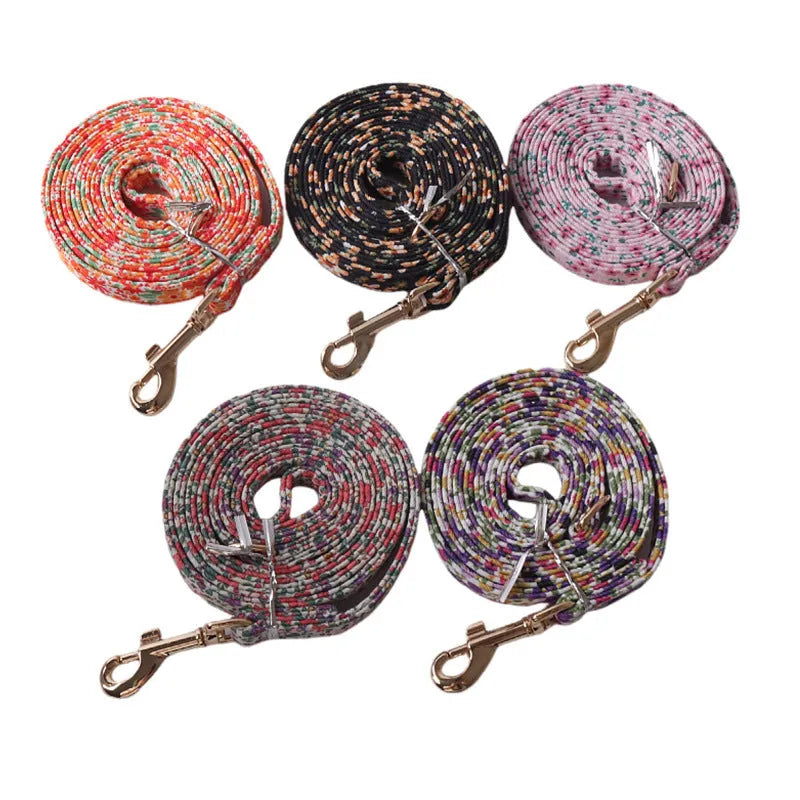 Floral series pet harness suit with hand holding rope in multiple colour options