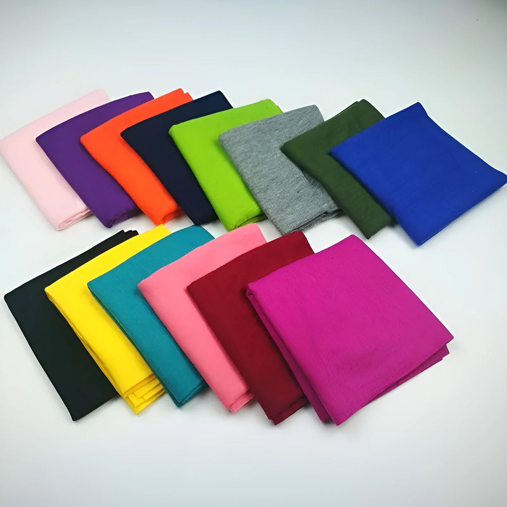 Lightweight polyester magic headscarf shown in multiple colour options for outdoor sports.