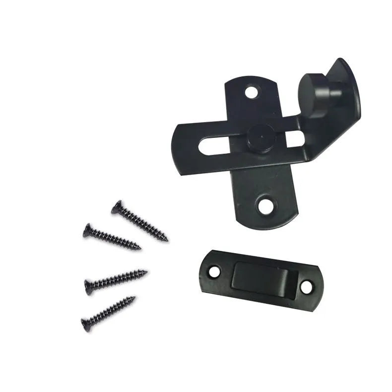 American-style warehouse hook lock for barn doors in black carbon steel or stainless steel with flat shackle