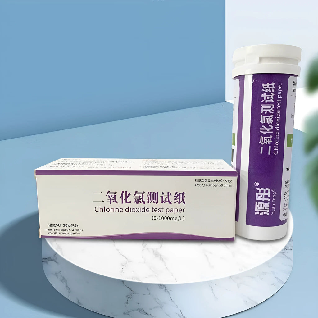Bottle of 50 chlorine dioxide test papers for wastewater detection 0-1000 mg/L