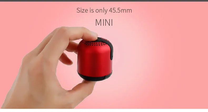 Hieha XQ11 mini cylindrical Bluetooth speaker in metal case, shown in multiple colours.