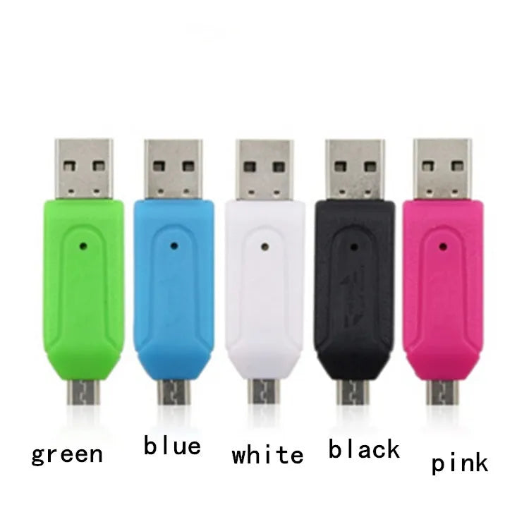 OTG card reader with micro USB connector for Android phones and computers