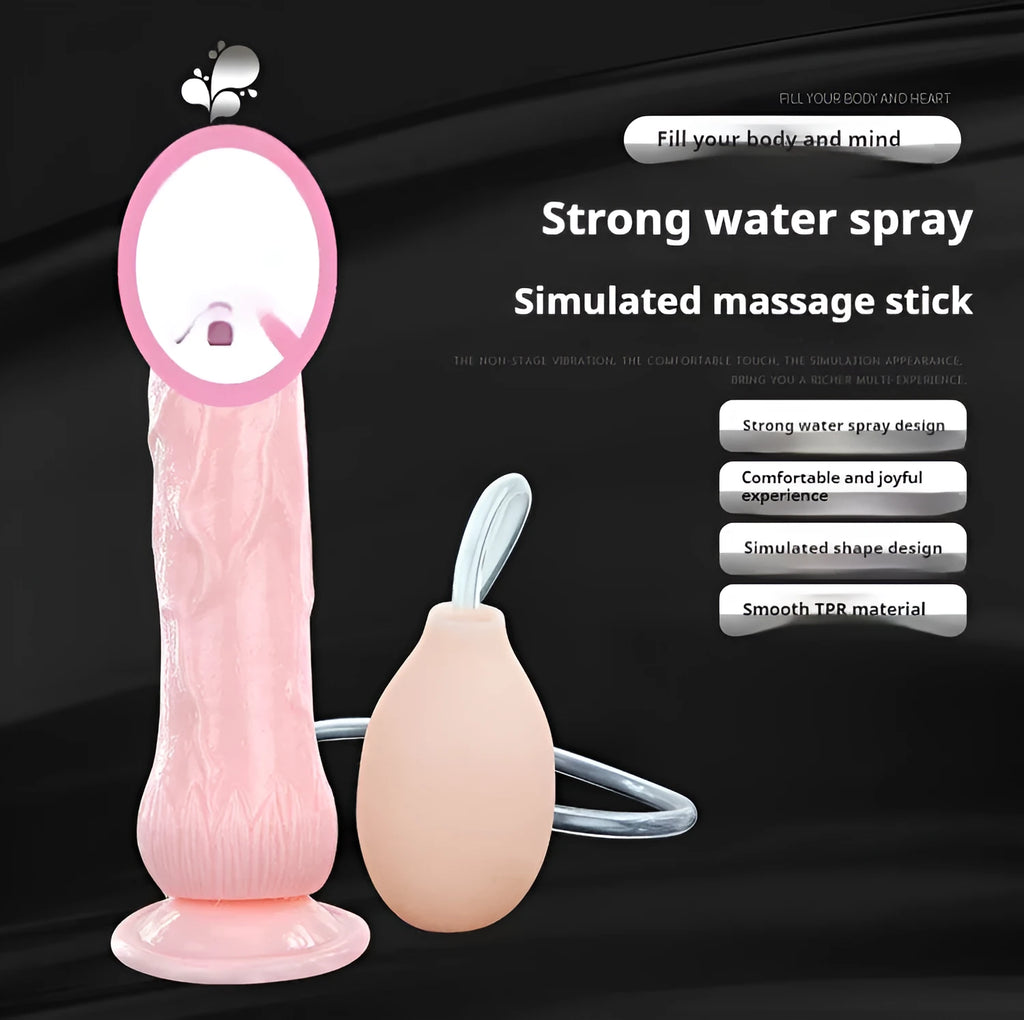 Strong suction cup female toy in flesh colour measuring 200mm by 40mm, made from TPR and ABS materials