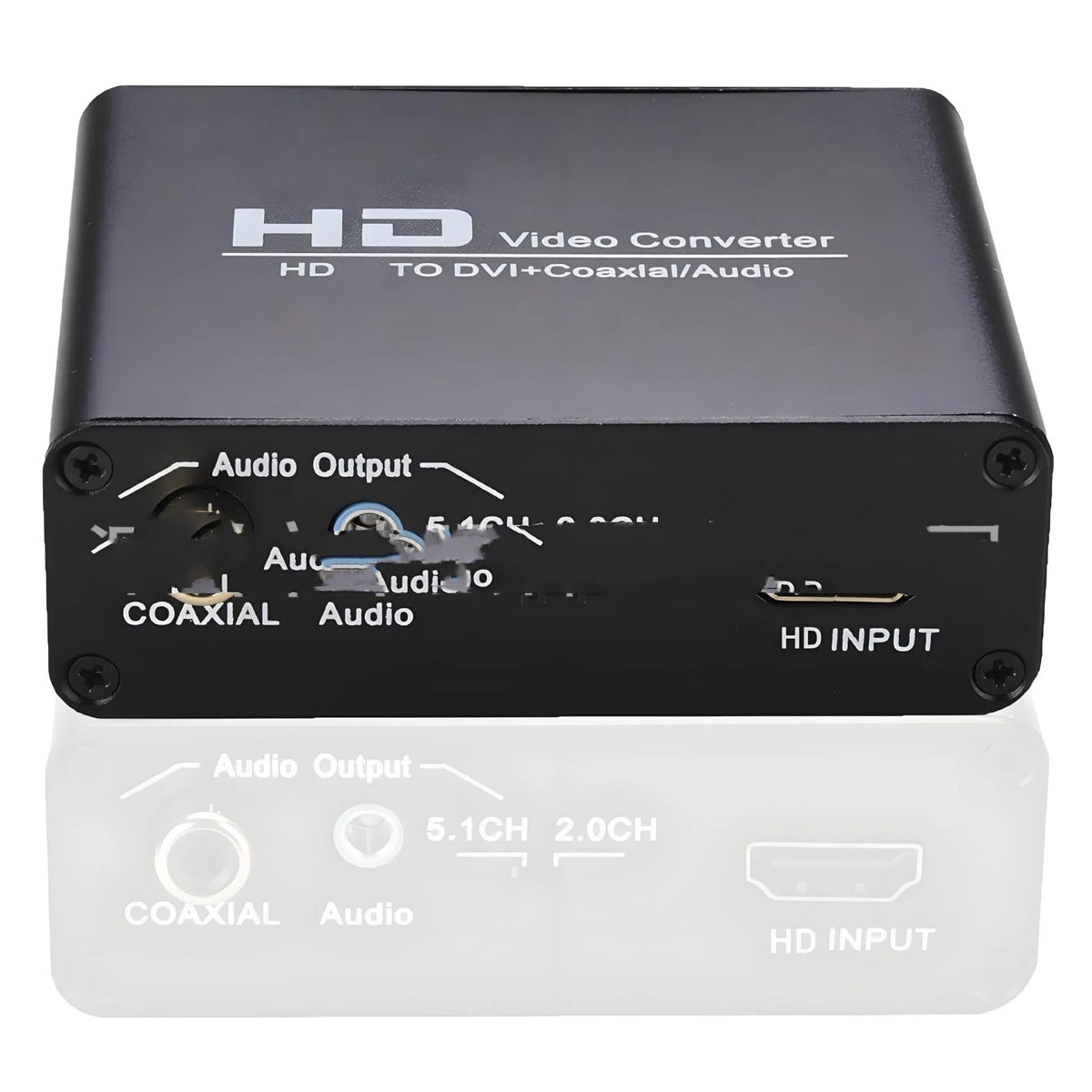 Black HDMI to DVI converter with coaxial audio output and 1.5 metre cable