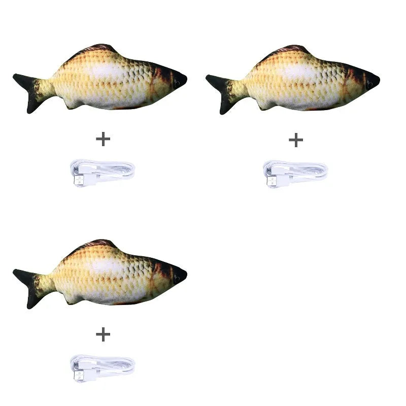 30cm electronic jumping fish cat toy with USB cable for charging