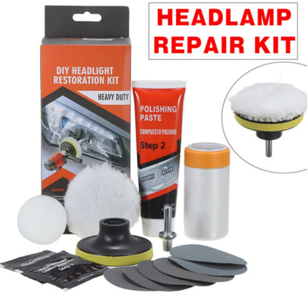 Carbon steel headlight repair tool with dimensions 15cm by 15cm by 5cm for auto and machine repair.