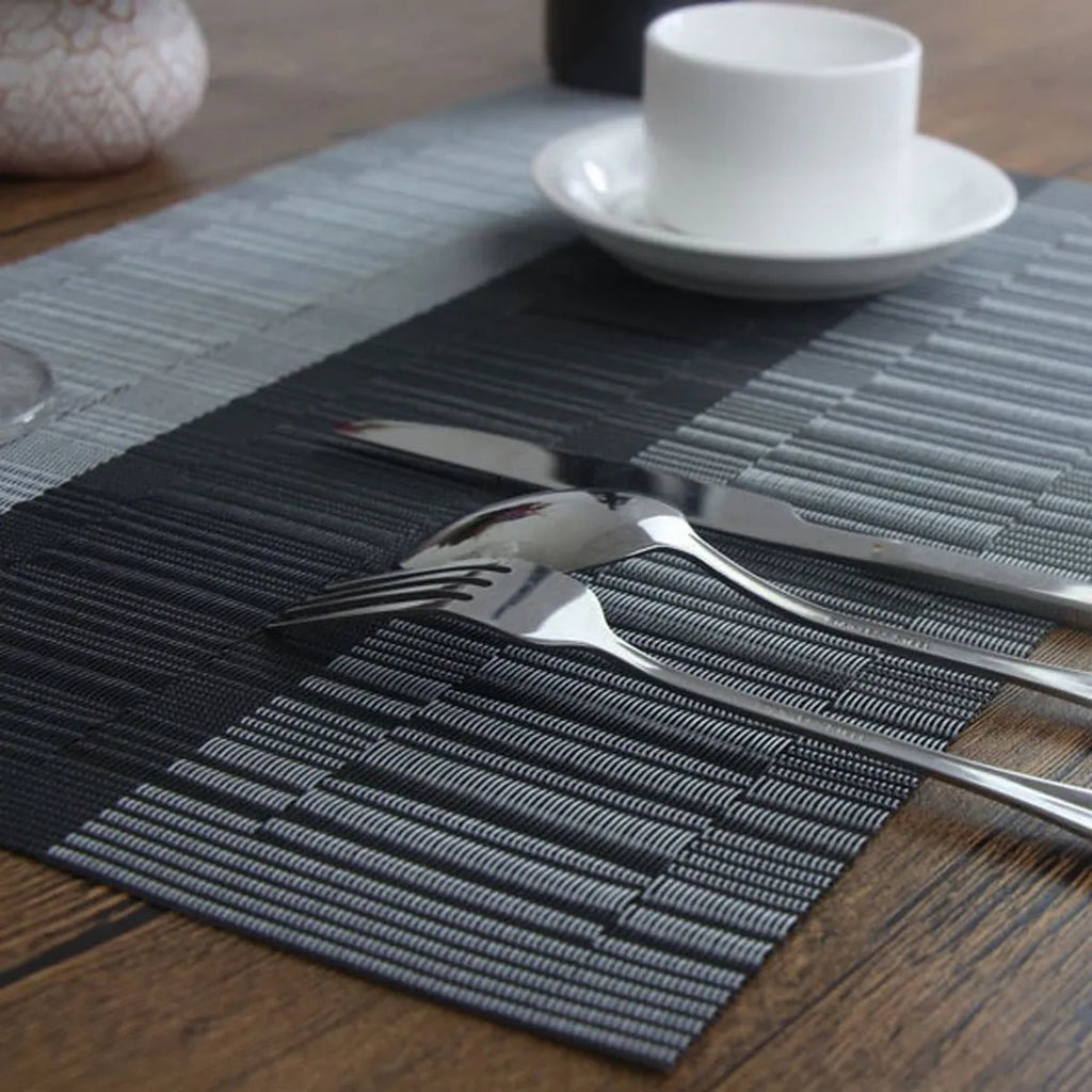 PVC water-resistant kitchen place mat in modern simple style with gradient colour options
