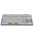 Transparent plastic keyboard key cap set with 132 pieces for universal keyboard replacement