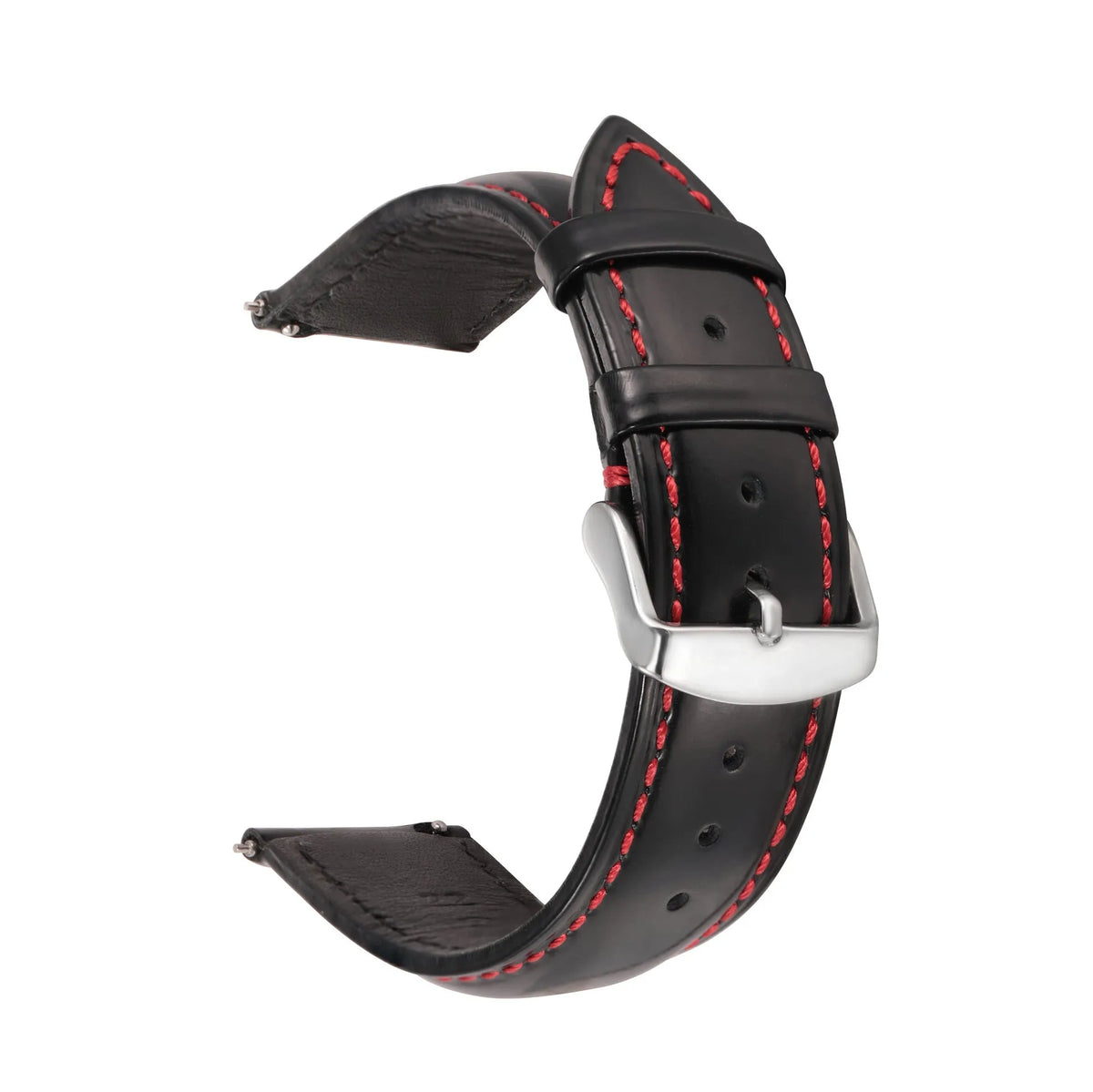 Quick release leather watch strap in bright cowhide available in multiple colours and widths