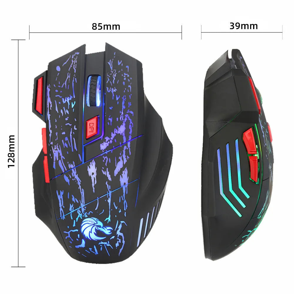Colourful luminous wired gaming mouse with USB cable and ergonomic design for desktop PCs